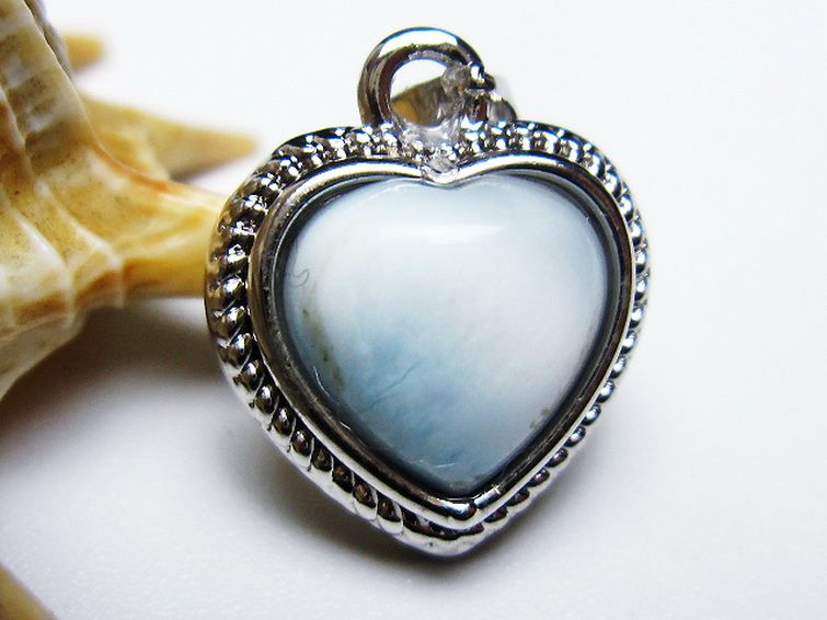 ラリマーハート ペンダント [T495-3825] 1枚目