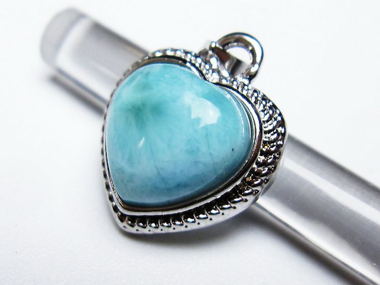 ラリマーハート ペンダント [T495-3843] 2枚目