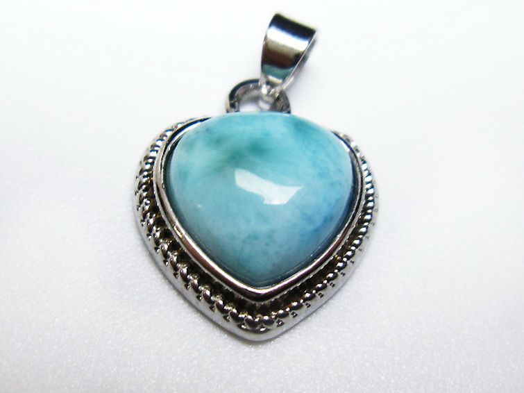 ラリマーハート ペンダント [T495-3843] 3枚目