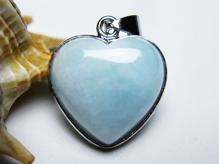 ラリマーハート ペンダント [T495-3997] 1枚目