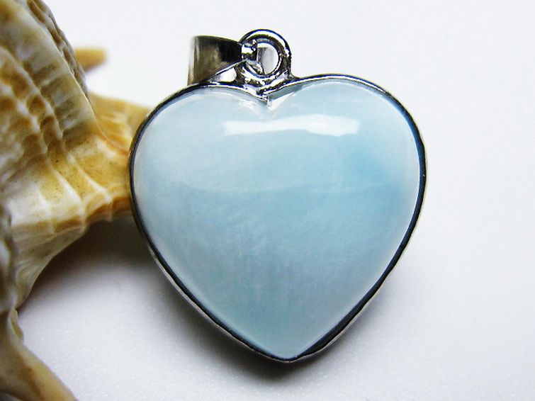 ラリマーハート ペンダント [T495-4032] 1枚目