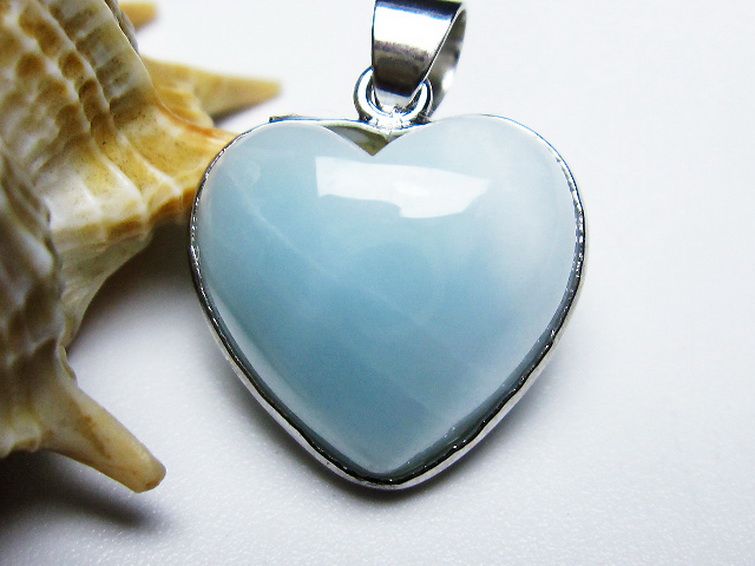 ラリマーハート ペンダント [T495-4041] 1枚目