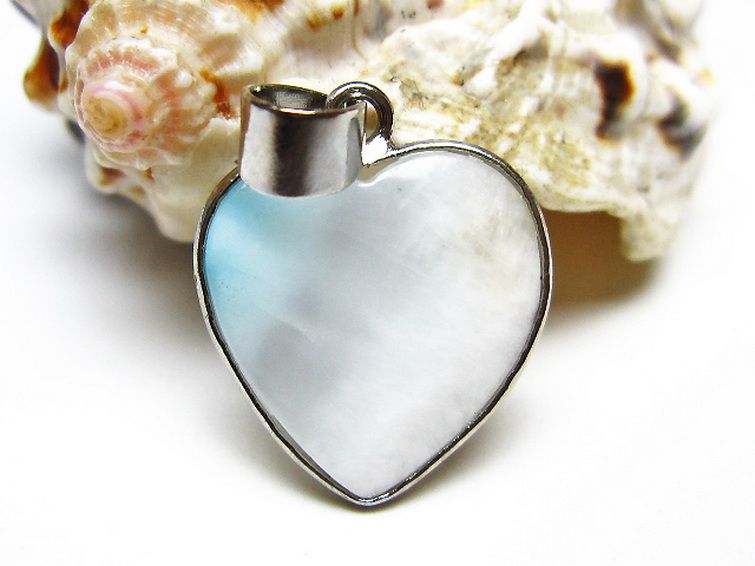 ラリマーハート ペンダント [t495-4385] 1枚目