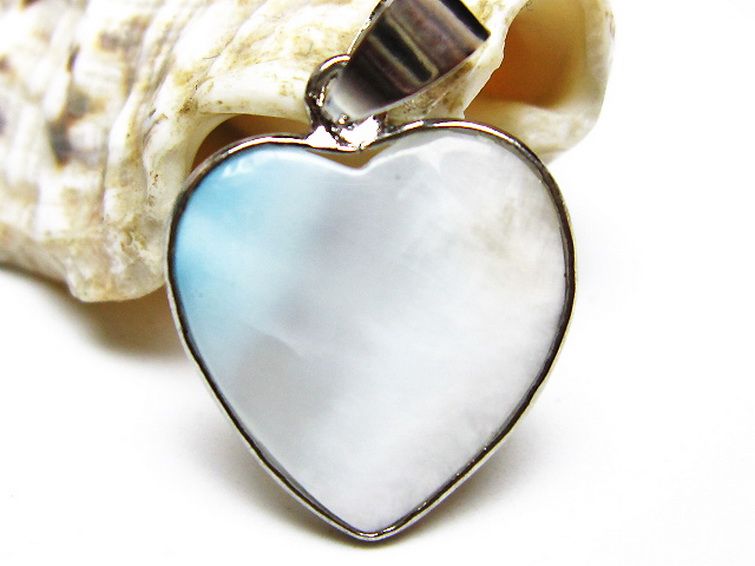 ラリマーハート ペンダント [t495-4385] 2枚目