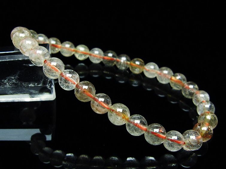 金針ルチル水晶 ブレスレット 6mm [t5-21387] 1枚目