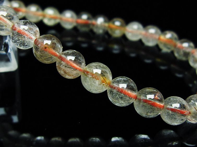 金針ルチル水晶 ブレスレット 6mm [t5-21387]