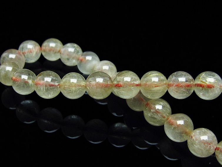 金針ルチル水晶 ブレスレット 7mm [t5-21444] 2枚目