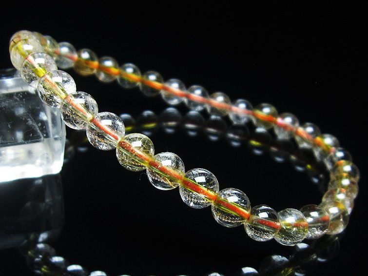 金針ルチル水晶 ブレスレット 6mm [t5-21571] 1枚目