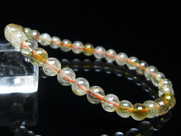金針ルチル水晶 ブレスレット 6mm [t5-21601] 1枚目