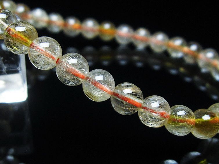 金針ルチル水晶 ブレスレット 6mm [t5-21601] 3枚目