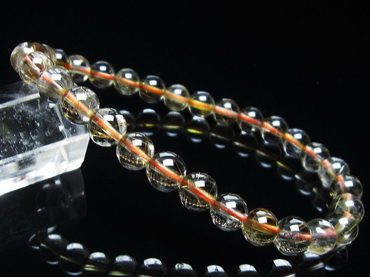 金針ルチル水晶 ブレスレット 7mm [T5-21627] 1枚目
