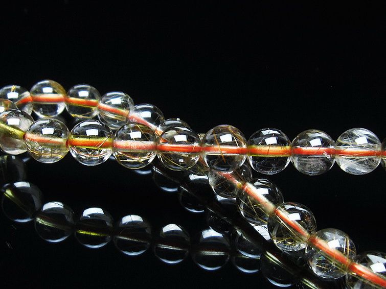 金針ルチル水晶 ブレスレット 7mm [T5-21627] 2枚目