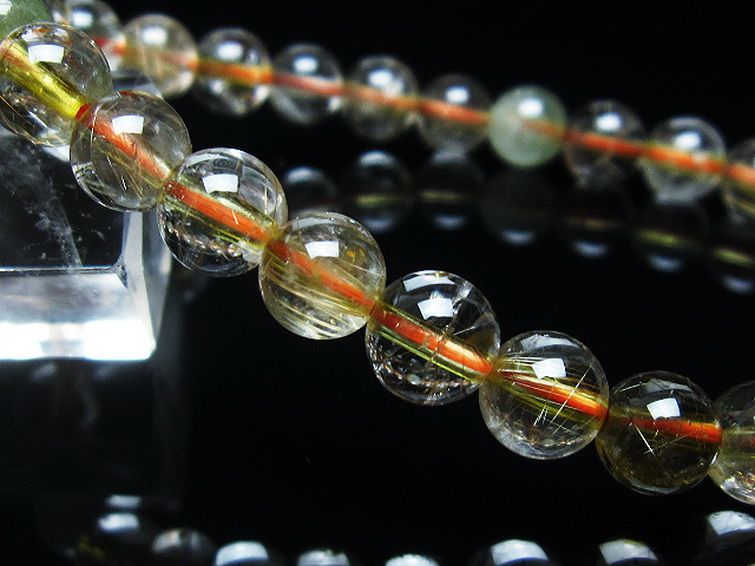 金針ルチル水晶 ブレスレット 7mm [T5-21663] 3枚目