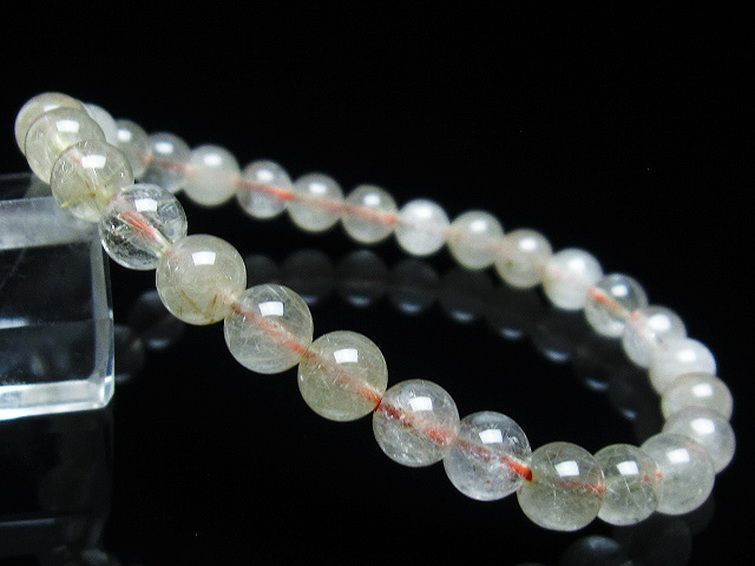 金針ルチル水晶 ブレスレット 7mm [t5-21812]