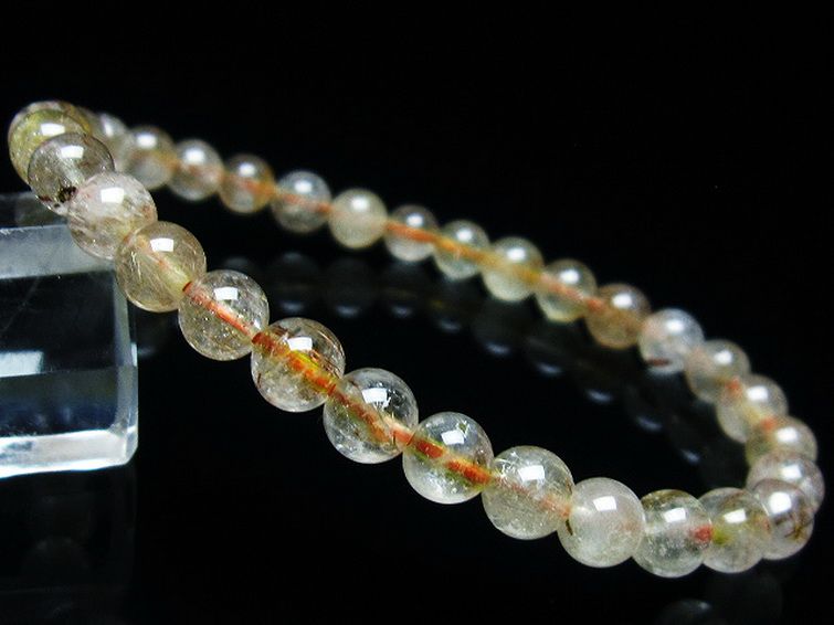 金針ルチル水晶 ブレスレット 6mm [t5-21824] 1枚目