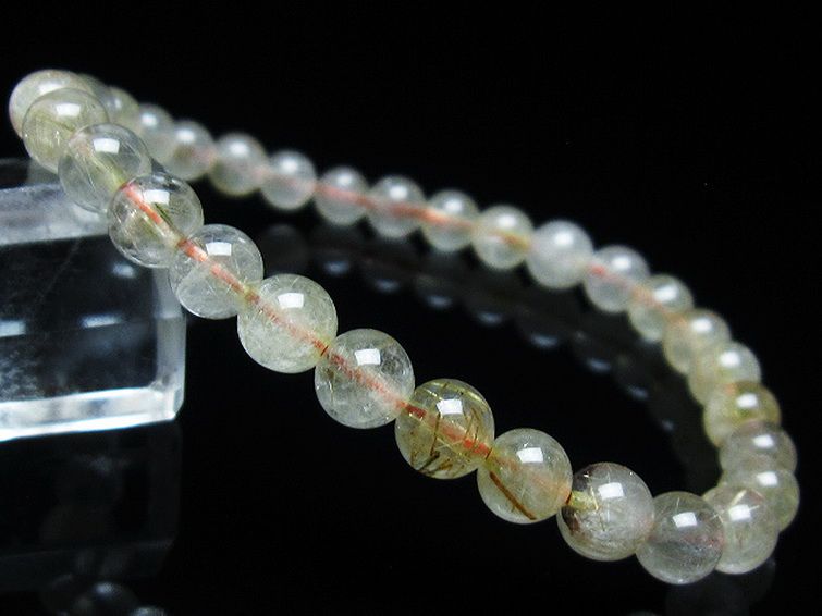 金針ルチル水晶 ブレスレット 6mm [t5-21836] 1枚目