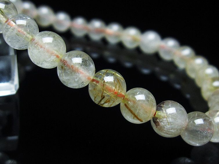 金針ルチル水晶 ブレスレット 6mm [t5-21836] 3枚目
