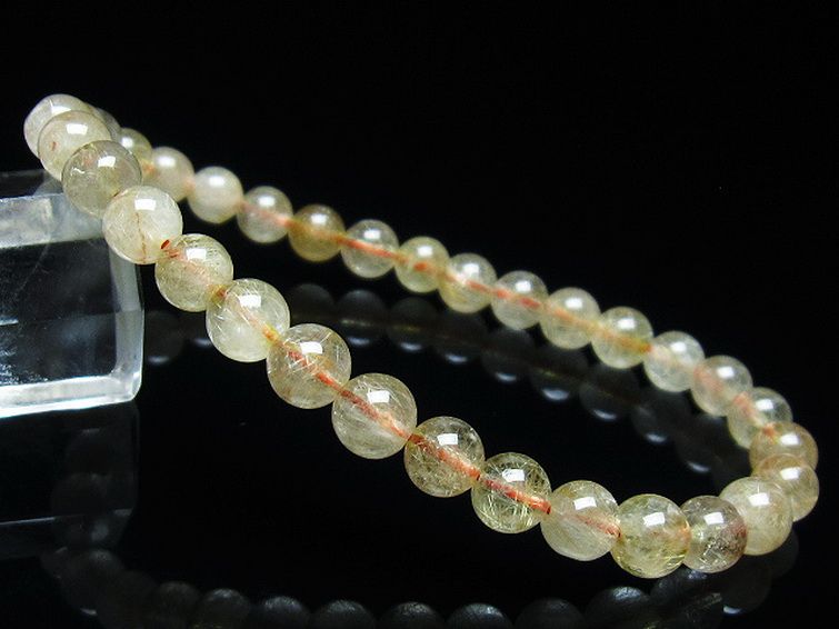 金針ルチル水晶 ブレスレット 6mm [T5-21837] 1枚目