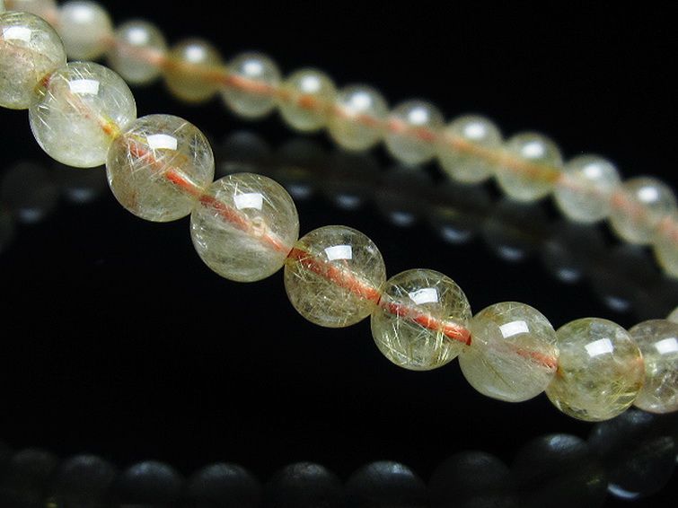 金針ルチル水晶 ブレスレット 6mm [T5-21837] 3枚目