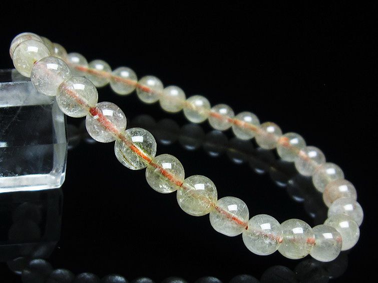 金針ルチル水晶 ブレスレット 6mm [T5-21840] 1枚目