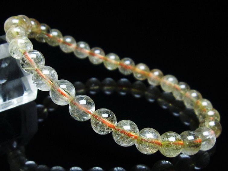 金針ルチル水晶 ブレスレット 6mm [t5-21841] 1枚目