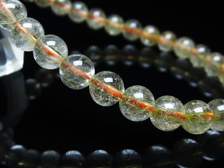 金針ルチル水晶 ブレスレット 6mm [t5-21841] 3枚目