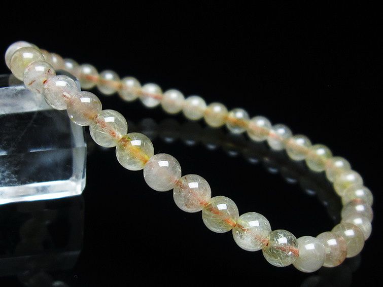 金針ルチル水晶 ブレスレット 5mm [t5-21845] 1枚目