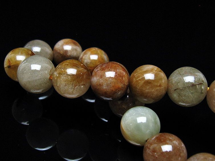 金針ルチル水晶 ブレスレット 12mm [t5-21891] 2枚目