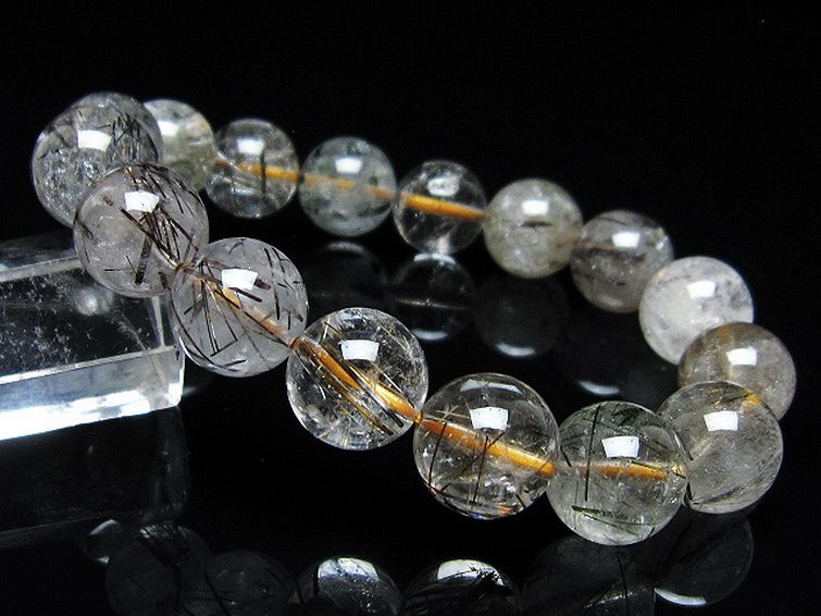 金針ルチル水晶 ブレスレット 12mm [t5-21904] 1枚目