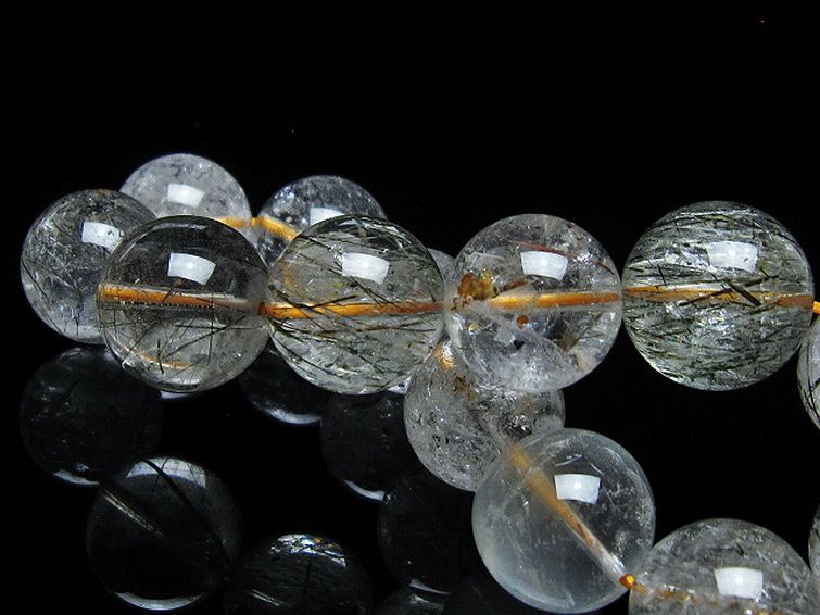 金針ルチル水晶 ブレスレット 15mm [t5-21906] 2枚目