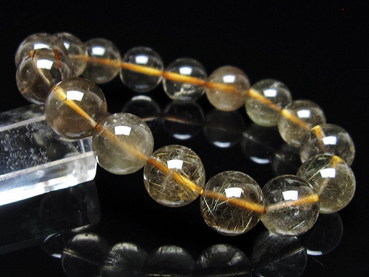 金針ルチル水晶 ブレスレット 12mm [t5-21909] 1枚目
