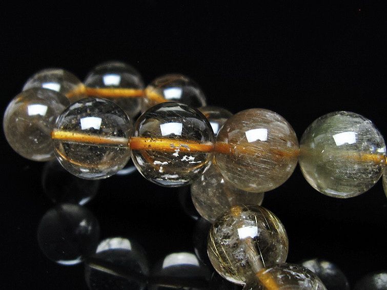 金針ルチル水晶 ブレスレット 12mm [t5-21909] 2枚目