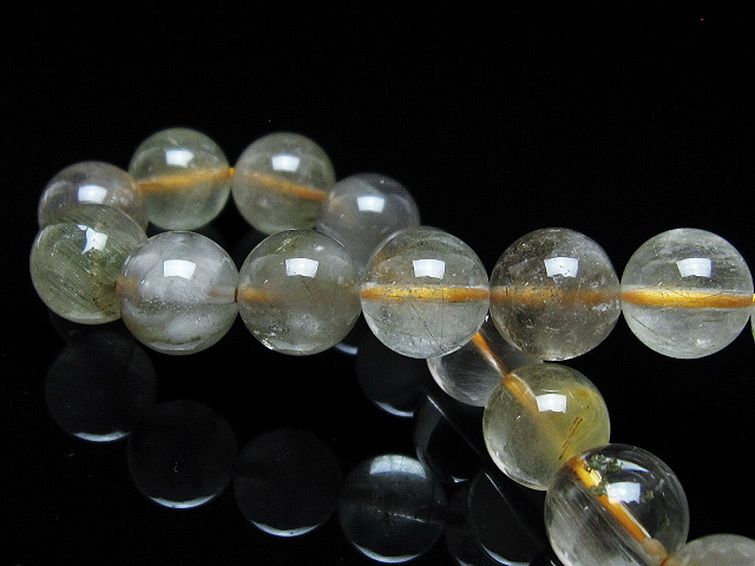 金針ルチル水晶 ブレスレット 11mm [t5-21915] 2枚目
