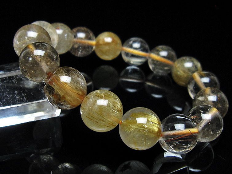金針ルチル水晶 ブレスレット 12mm [t5-21916] 1枚目