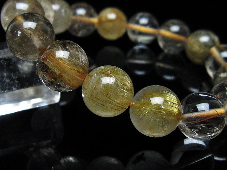 金針ルチル水晶 ブレスレット 12mm [t5-21916] 3枚目