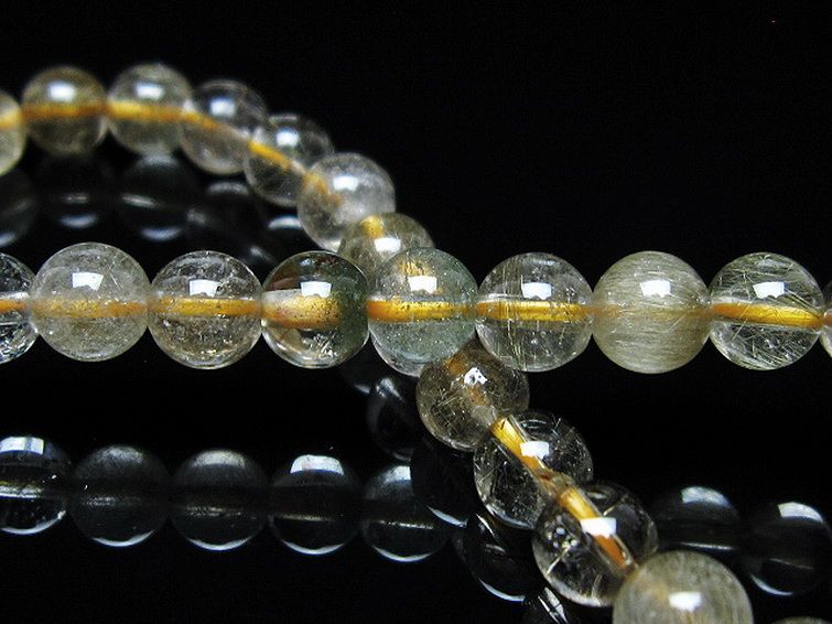 金針ルチル水晶 ブレスレット 6mm [t5-21920] 2枚目