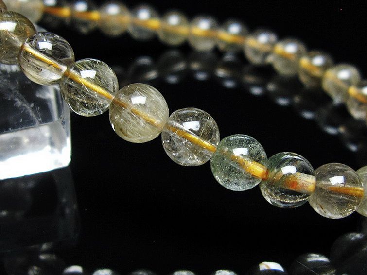 金針ルチル水晶 ブレスレット 6mm [t5-21920] 3枚目