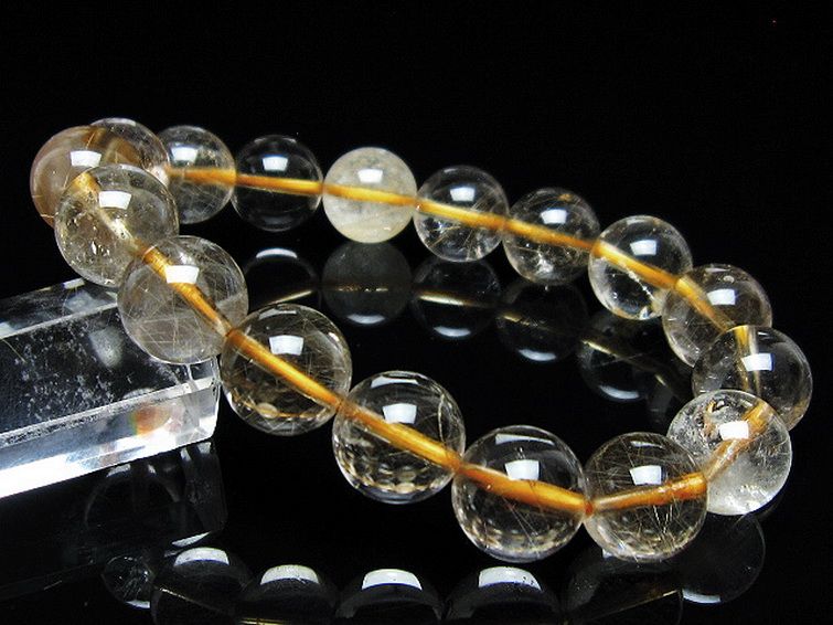 金針ルチル水晶 ブレスレット 12mm [t5-21923] 1枚目