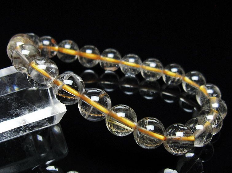 金針ルチル水晶 ブレスレット 9mm [t5-21929] 1枚目