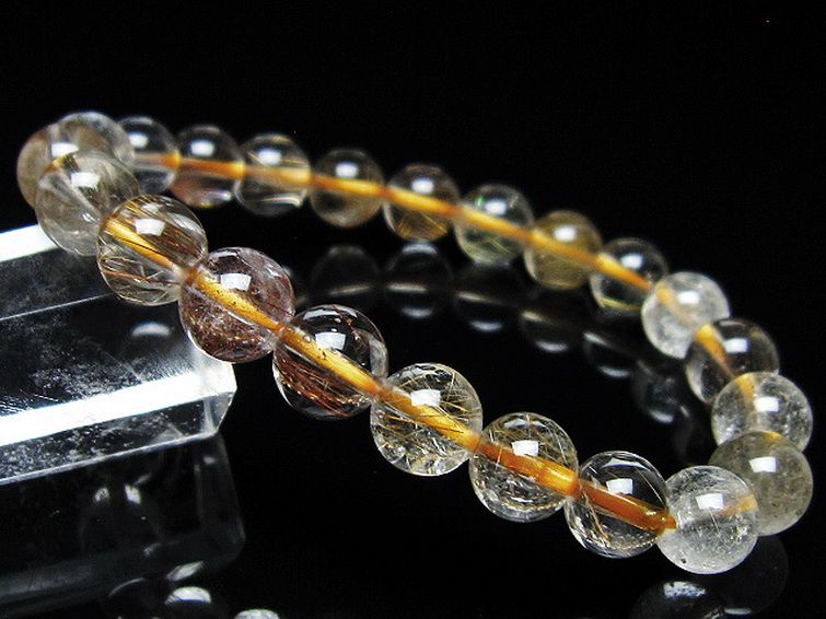 金針ルチル水晶 ブレスレット 8mm [t5-21930] 1枚目