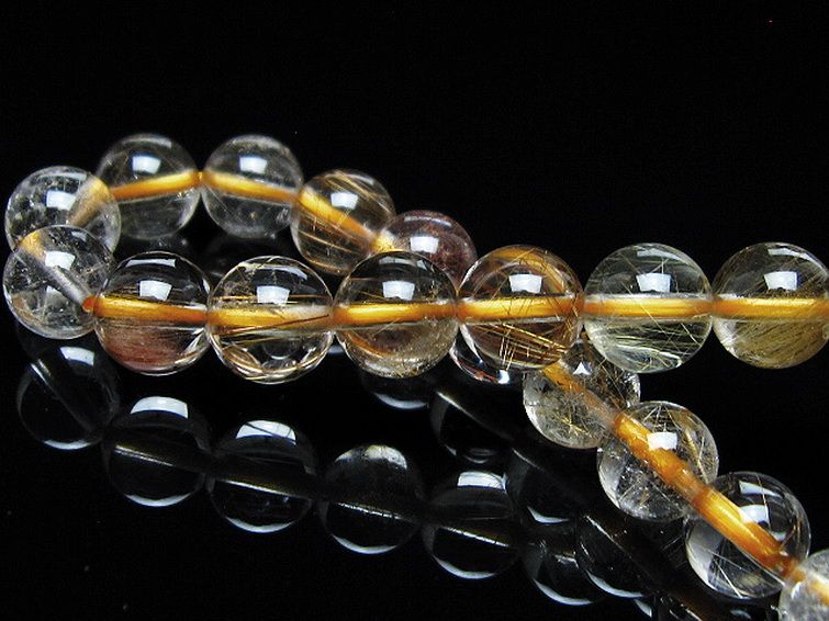 金針ルチル水晶 ブレスレット 8mm [t5-21930] 2枚目