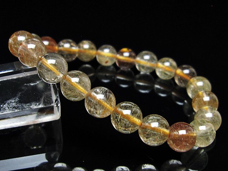 金針ルチル水晶 ブレスレット 8mm [t5-21951] 1枚目
