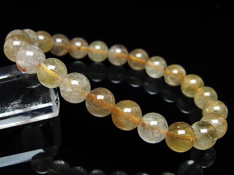 金針ルチル水晶 ブレスレット 8mm [t5-21967] 1枚目