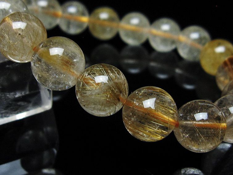 金針ルチル水晶 ブレスレット 10mm [t5-21969] 3枚目