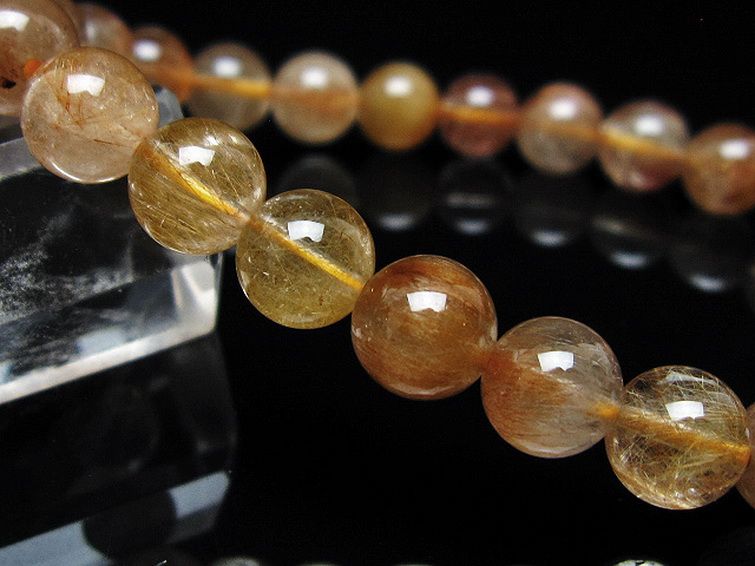 金針ルチル水晶 ブレスレット 8mm [t5-21976] 3枚目