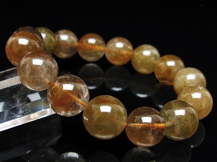 金針ルチル水晶 ブレスレット 14mm [t5-21985] 1枚目