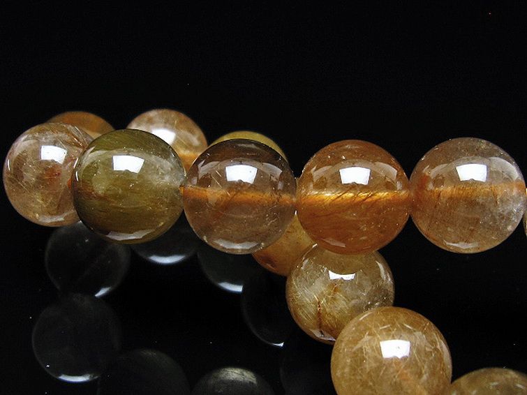 金針ルチル水晶 ブレスレット 14mm [t5-21985] 2枚目