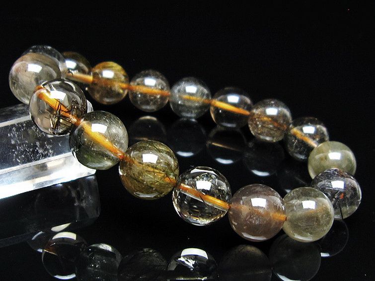 金針ルチル水晶 ブレスレット 12mm [t5-22010] 1枚目