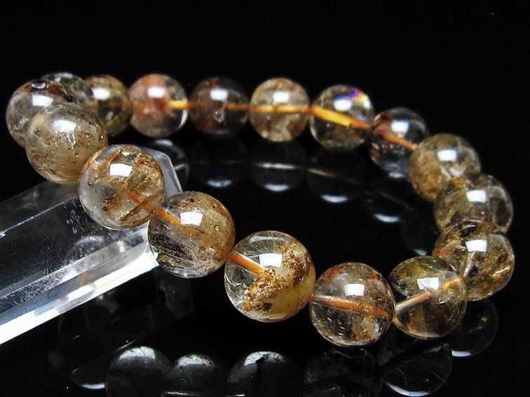 金針ルチル水晶 ブレスレット 12mm [t5-22013] 1枚目