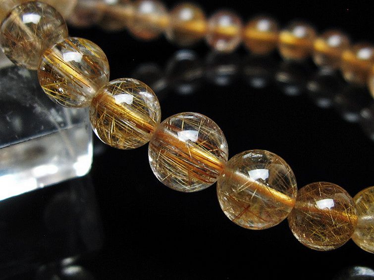 金針ルチル水晶 ブレスレット 7mm [t5-22019] 3枚目